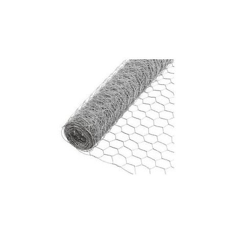 GRILLAGE MAILLE HEXAGONALE GALVA 13x0,7 10Mx1M